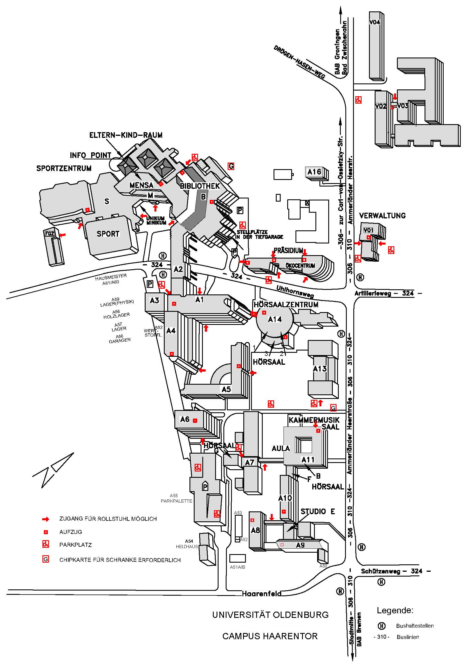 Map of Haarentor campus